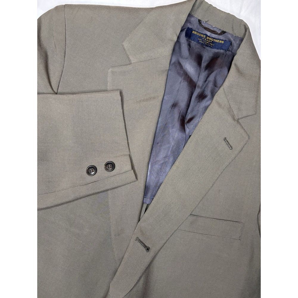 Vintage Brooks Brothers‎ Men's 38L Long Gray Wool Blazer Jacket Made in USA